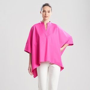 Never Worn - Natori Womens Pink Cotton Poplin Poncho Shirt